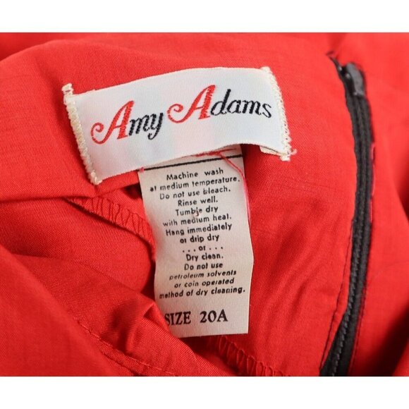 VINTAGE WOMEN'S BLACK & RED SHIFT DRESS - AMY ADAMS - SIZE 20A - Picture 5 of 5